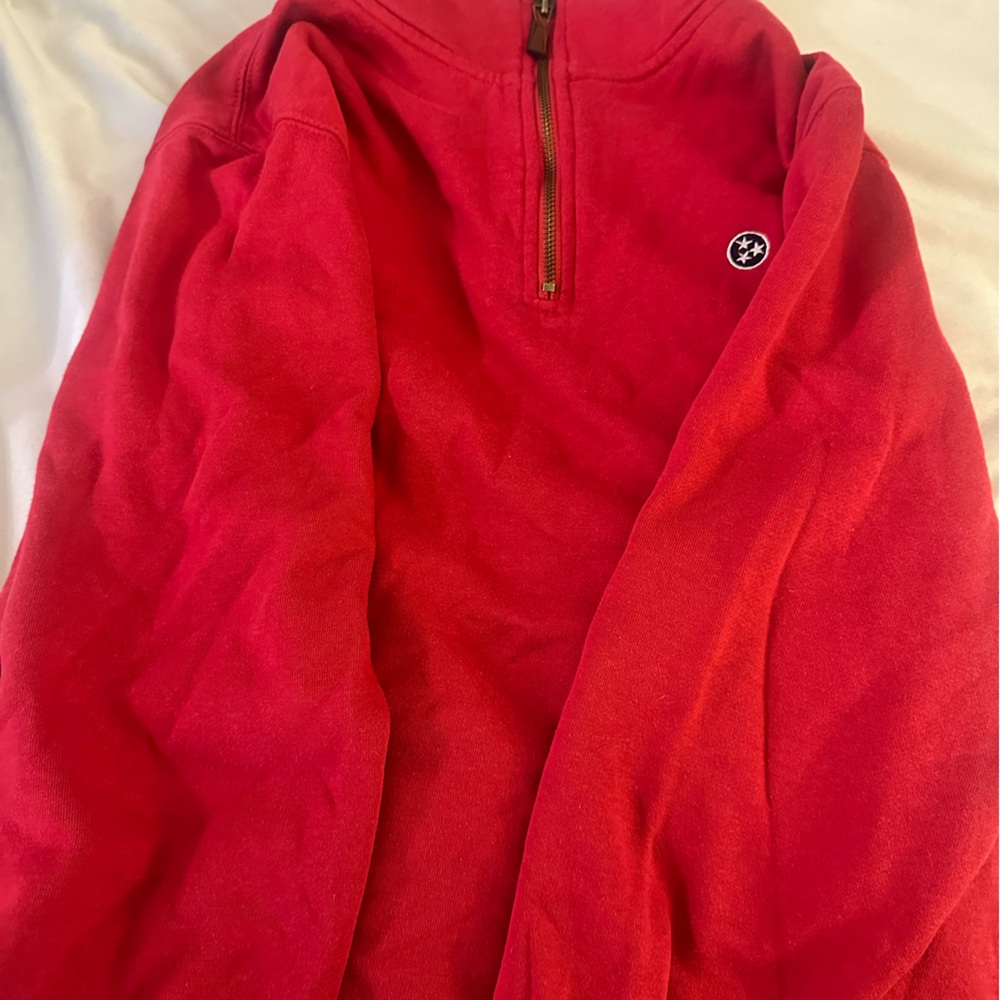 Volunteer traditions red pullover sweater.